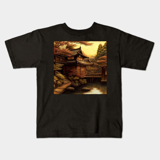 Asian Art Series Kids T-Shirt by VISIONARTIST